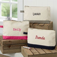 Custom Embroidered Canvas Makeup Bags - 23412