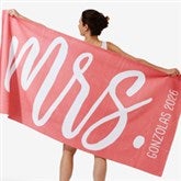 Personalized Mr & Mrs Beach Towels - 23473