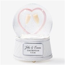 Personalized Musical Light Up Snow Globe Wedding Gift - 23677