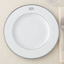 Pickard Signature Platinum Monogrammed Dinner Plate  - 23709D