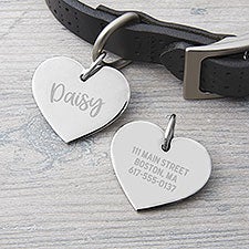 Heart Engraved Metal Dog ID Tags For Pets - 23732