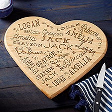 Personalized Heart Shaped Cutting Board - Close to Her Heart - 23768