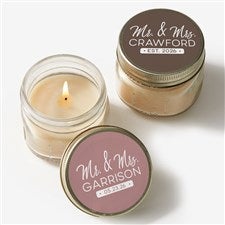 Stamped Elegance Wedding Personalized Mason Jar Candle Favors - 24143
