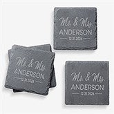 Elegant Custom Engraved Slate Coaster Wedding Favors - 24171