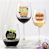 Personalized Halloween Wine Glasses - Let's Get Smashed - 24172