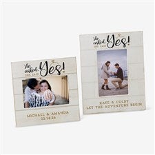 He Asked, She Said Yes Personalized Engagement Picture Frame - 24260