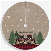 Holiday Bear Family Personalized Christmas Tree Skirt - 24578
