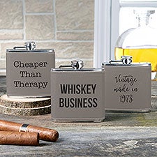 Personalized 6oz Vegan Leather Flask - 24732