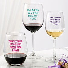 Custom Printed Wine Glasses - 24995