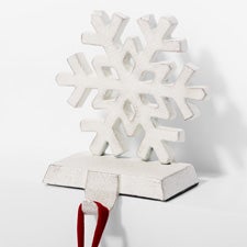 White Cast Iron Snowflake Stocking Holder - 25052