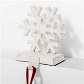 White Cast Iron Snowflake Stocking Holder - 25052