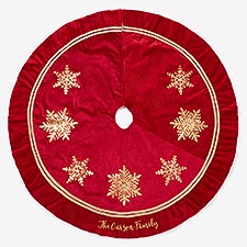 Glistening Snowflake Personalized Christmas Tree Skirt - 25087