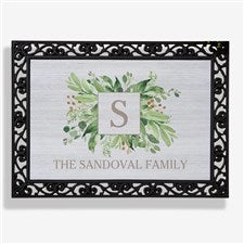 Spring Greenery Personalized Doormats - 25543