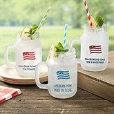 Personalized Patriotic Frosted Mason Jar Glasses - 26115