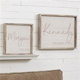 Simple & Sweet Personalized Baby Girl Barnwood Frame Wall Art - 26224