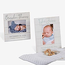 Simple & Sweet Personalized Shiplap Baby Picture Frame - 26226