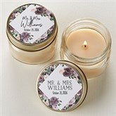 Plum Floral Personalized Mason Jar Candle Wedding Favors - 26332