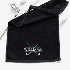 Crossed Clubs Embroidered Golf Towel - 26457