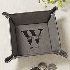 Lavish Last Name Personalized Vegan Leather Valet Tray - 26494