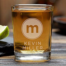 Modern Initial Custom Engraved Shot Glass - 26684