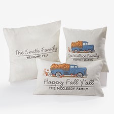 Classic Fall Vintage Truck Personalized Outdoor Throw Pillows - 27504