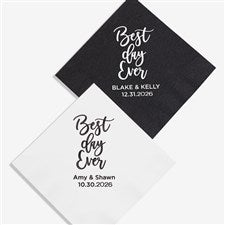 Best Day Ever Personalized Wedding Elegance Napkins - 27982D