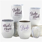 Classic Elegance Bridesmaid Personalized Stainless Stemless Wine Cup - 28008