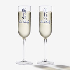 The Big Day Personalized Wedding Champagne Flutes - 28086