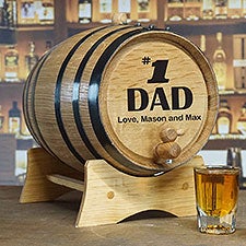 #1 Dad Personalized 2 Liter Whiskey Barrel - 28170D