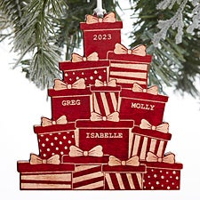 Christmas Presents Personalized Wood Ornaments - 28323