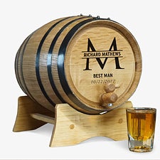 Groomsman Monogram Personalized 2 Liter Whiskey Barrel - 28370D