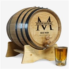 Groomsman Monogram Personalized 2 Liter Whiskey Barrel - 28370D