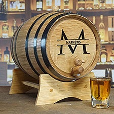 Monogram Personalized 2 Liter Whiskey Barrel - 28371D