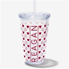 Sweet Hearts Personalized Insulated Acrylic Tumblers for Kids - 28392