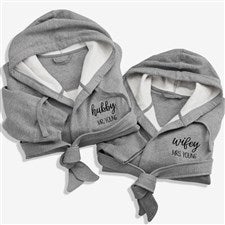 Wifey & Hubby Personalized Sweatshirt Robe - 28708