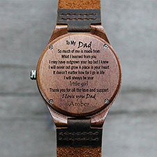 To My Dad Engraved Walnut Wood Watch Gift From Daughter - 28732D