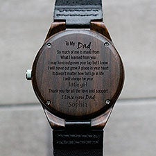 To My Dad Engraved Sandalwood Watch Gift From Daughter - 28733D