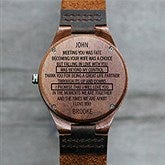 To My Husband Engraved Walnut Wood Watch - 28734D