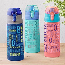 Name & Initial Personalized 13oz Kids Insulated Water Bottles - 29239