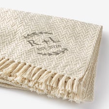 Their Initials Wedding Embroidered Afghan - 29790