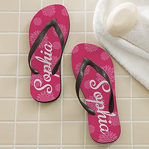 Personalized Flip Flop Sandals Flower Power