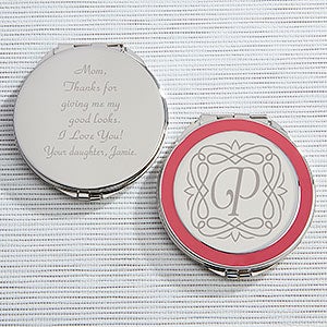 Engraved Pink Compact Mirror - Enchanting Mother - 15579