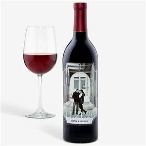Our Wedding Personalized Photo Wine Bottle Labels