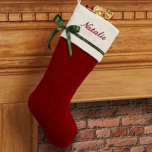 Personalized Quilted Christmas Stockings - Red 1 ( Colleen) 1 (Nicholas)