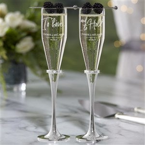 Lenox® Devotion To Have & To Hold Engraved Wedding Champagne Flute Set