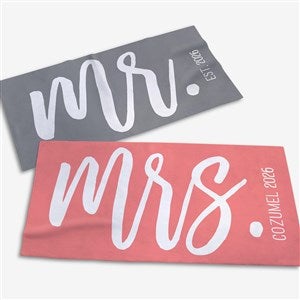 Mr & Mrs Personalized 35x72 Beach Towel
