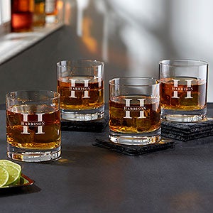 Personalised Whiskey Glasses Set Glen ~ Hall of Names at Lineage