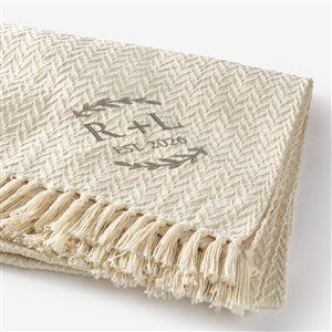 Their Initials Wedding Embroidered Afghan