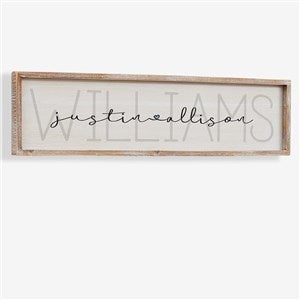 Together Forever Personalized Wedding Whitewashed Barnwood Wall Art - 30x8