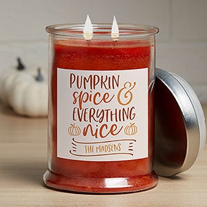 Pumpkin Spice & Everything Nice Personalized Pumpkin Candle Jar - 32668-P